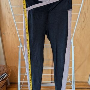 Beyond Yoga Kids Black and Tan Leggings